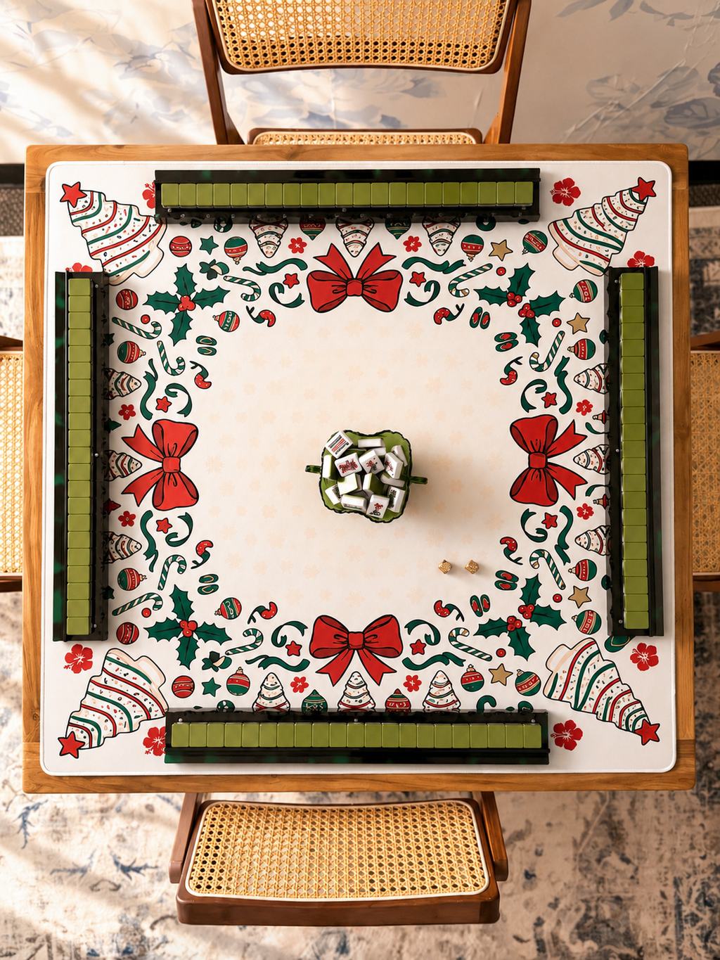 Mahjong by SI™ Cookie Tinsel – Green Mahjong Mat