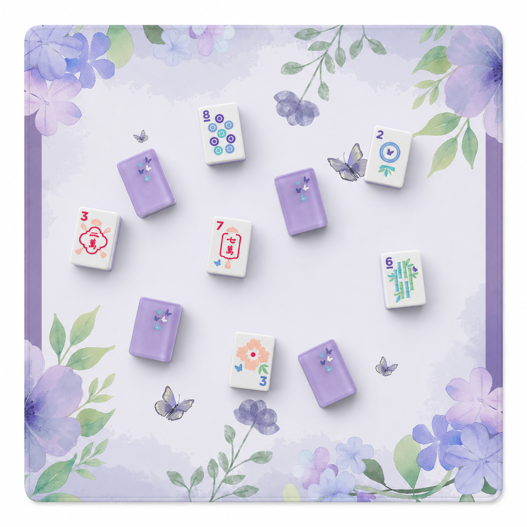 Mahjong by SI™ Flights Of Floral  | Purple Mahjong Mat