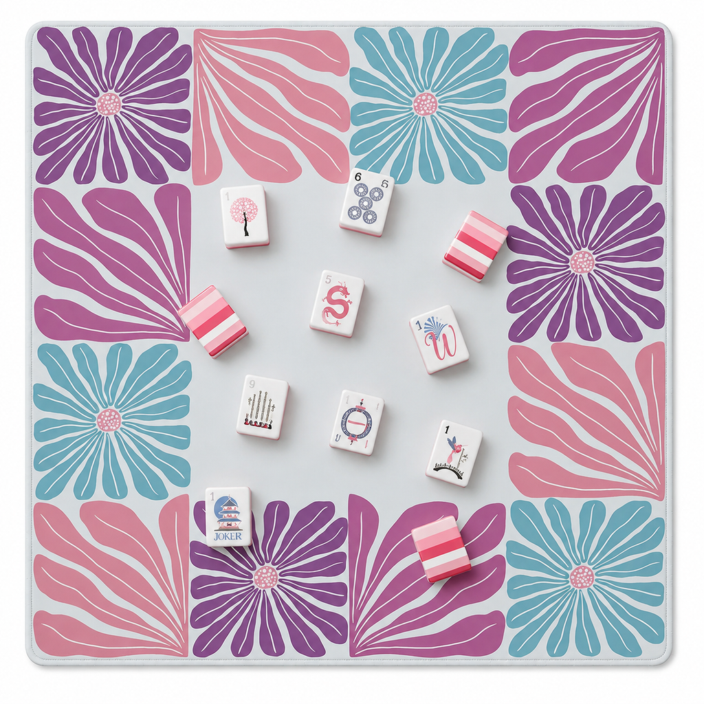 Mahjong by SI™ Garden Grid | Pink Mahjong Mat