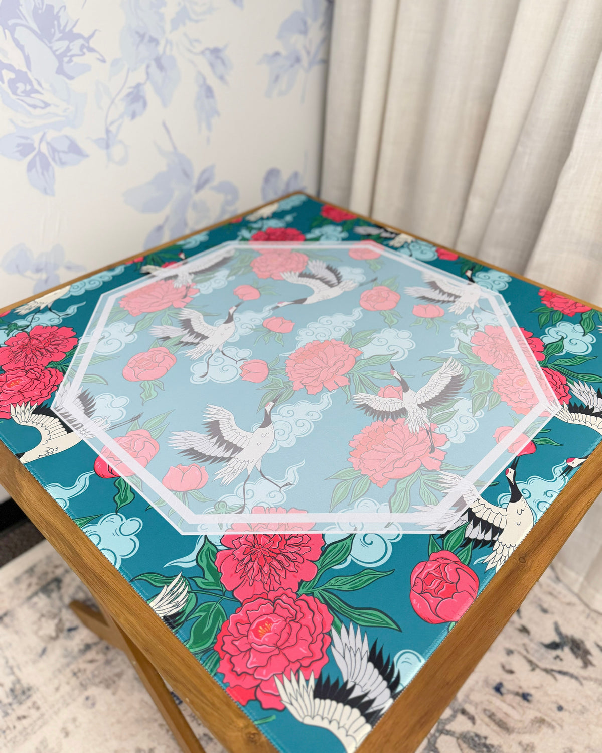 Mahjong by SI™ Crane Dance | Blue Mahjong Mat