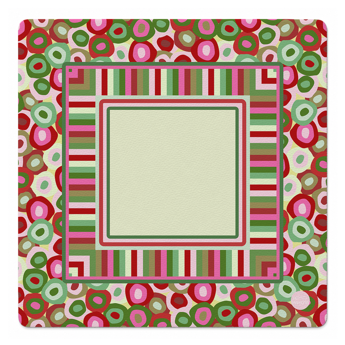 Bubble Pop Merry — 33" SI Signature™ Faux Leather mockup | Pep Mahjong x Mahjong by SI