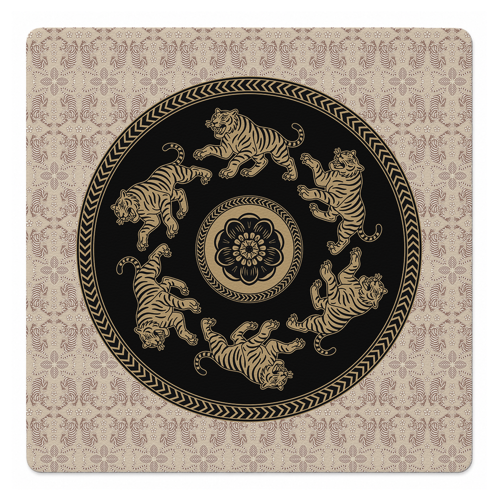 Tigre de Oro 33 inch Mahjong Mat mockup by Catalina Estrada | Mahjong by SI