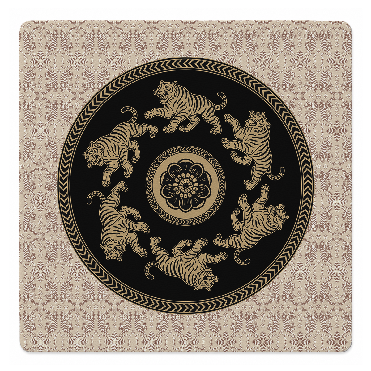 Tigre de Oro 33 inch Mahjong Mat mockup by Catalina Estrada | Mahjong by SI