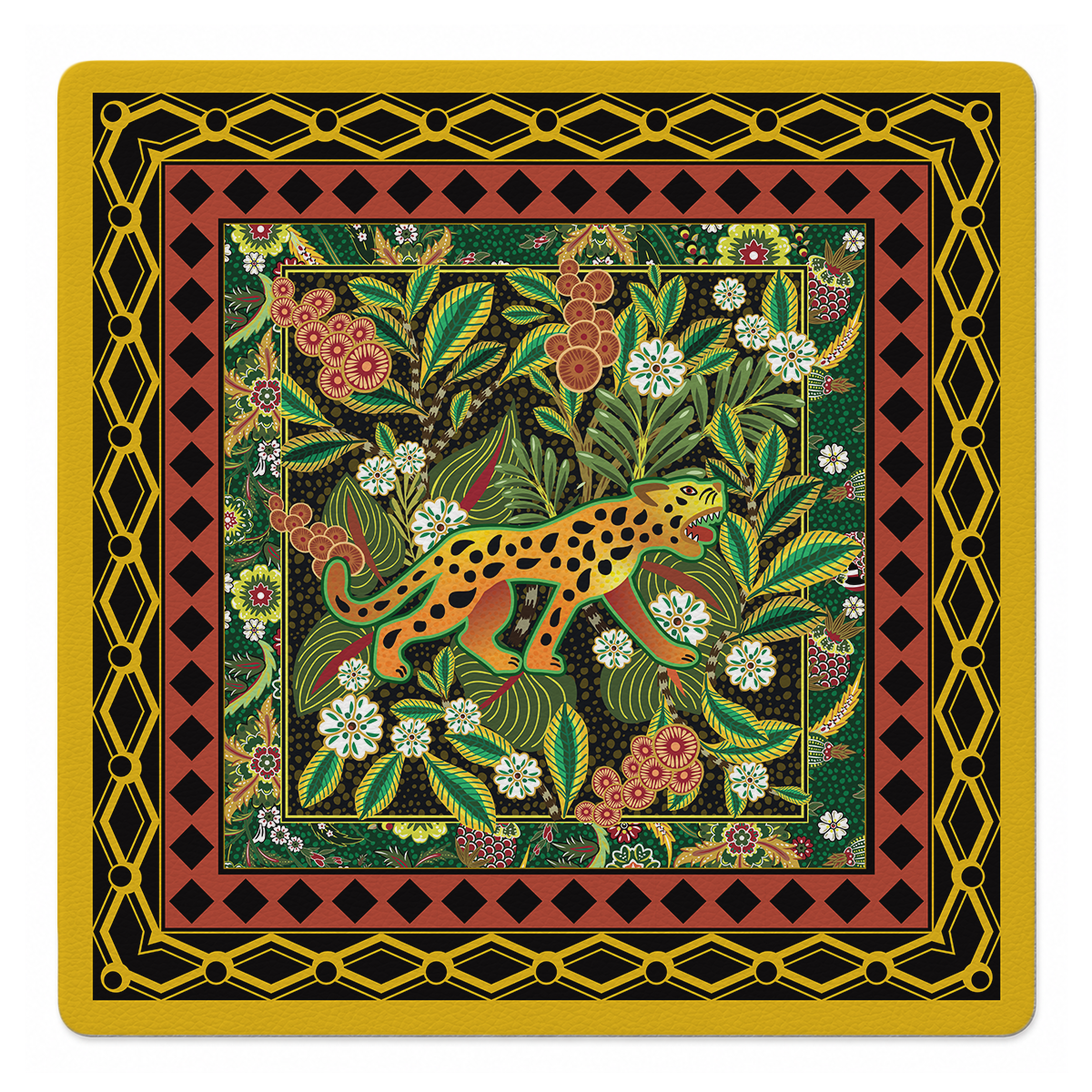 Fiera Dorada 33 inch Mahjong Mat mockup by Catalina Estrada | Mahjong by SI