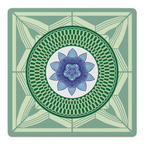 Azul Vivo 33 inch Mahjong Mat mockup by Catalina Estrada | Mahjong by SI