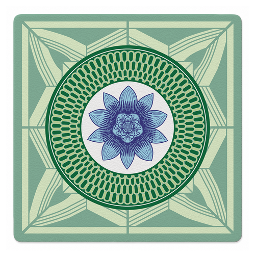 Azul Vivo 33 inch Mahjong Mat mockup by Catalina Estrada | Mahjong by SI