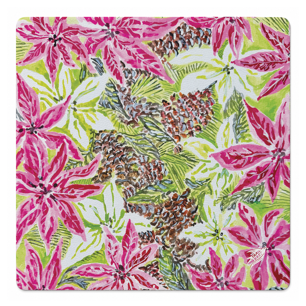 Vintage Poinsettia Mahjong Mat | Trail East Studio x Mahjong by SI