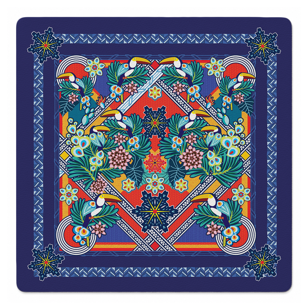 Tucán Dorado 33 inch Mahjong Mat mockup by Catalina Estrada | Mahjong by SI