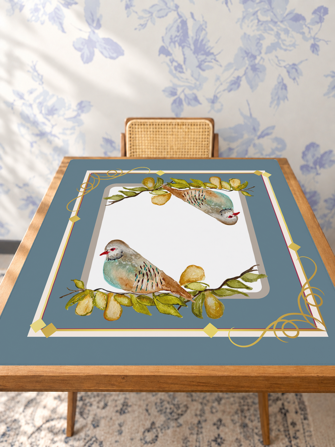 A Pear-fect Pair mahjong mat — Studio Table Angle