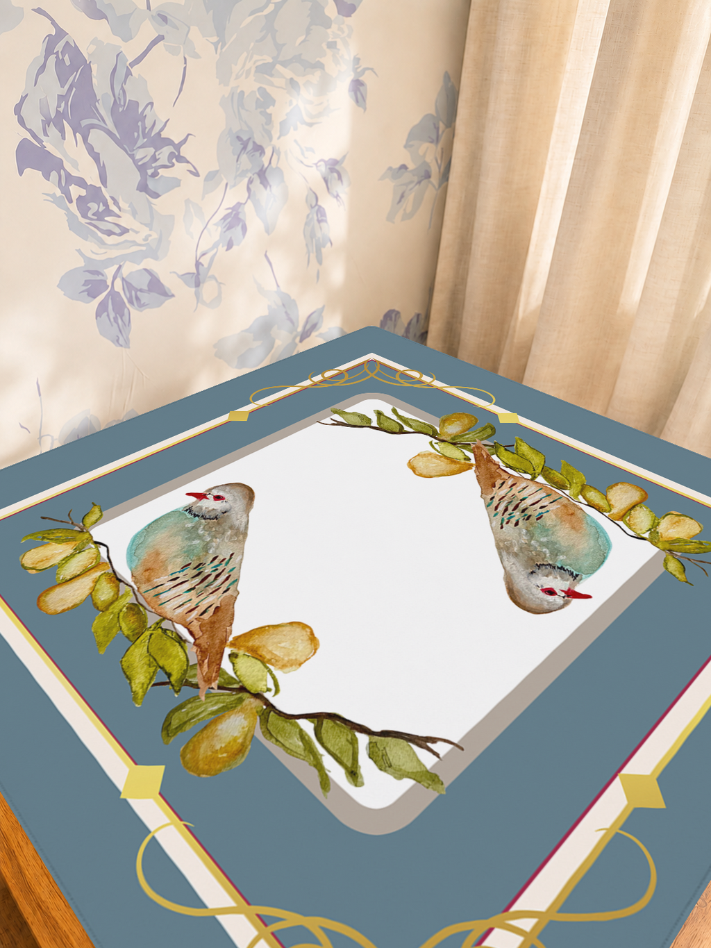 A Pear-fect Pair mahjong mat — Sunlit Detail