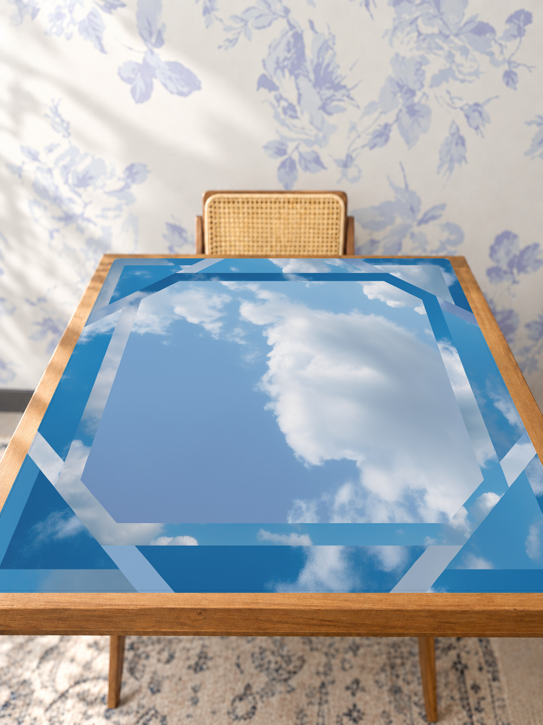 Above the Clouds mahjong mat — Studio Table Angle