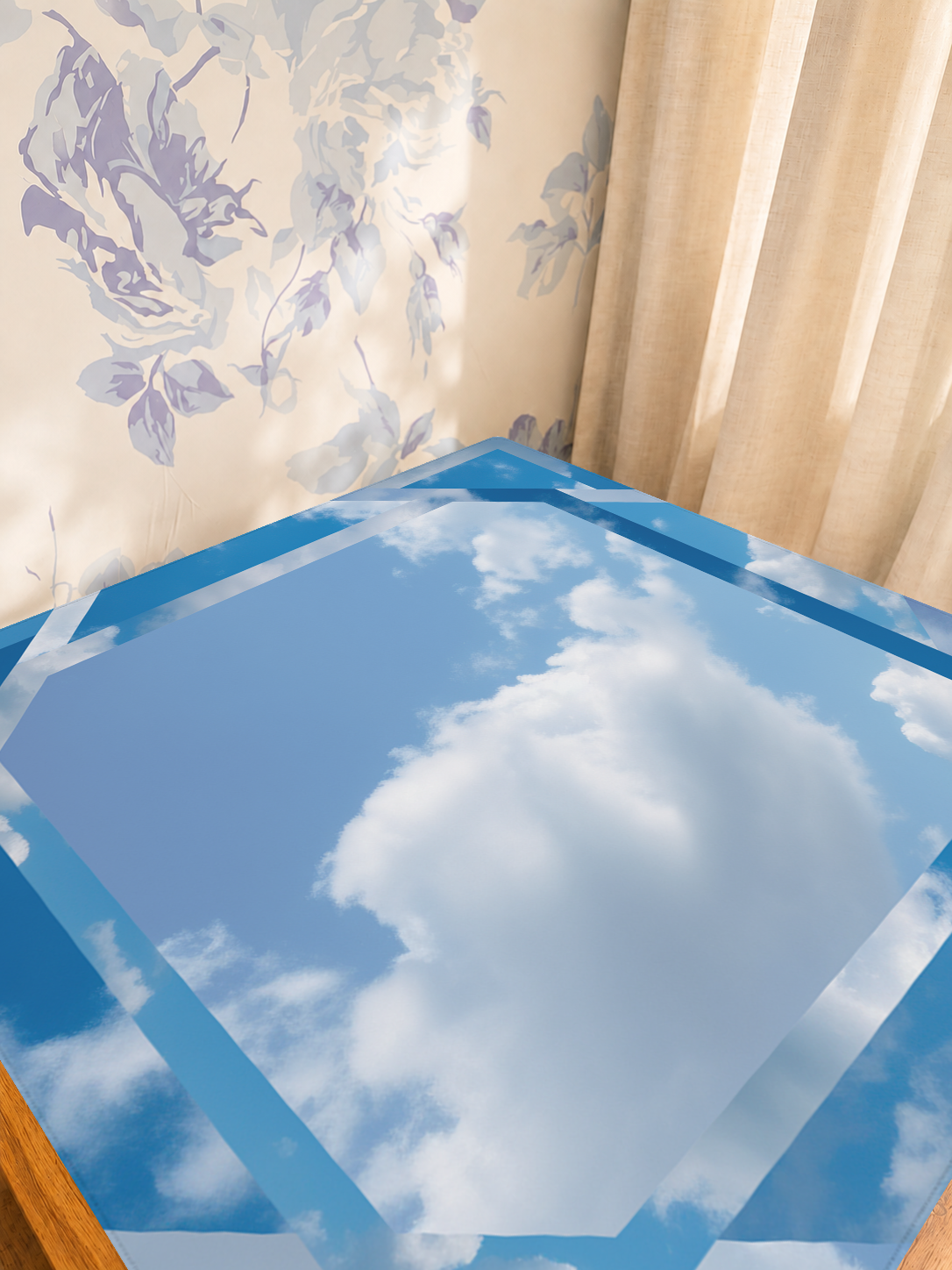 Above the Clouds mahjong mat — Sunlit Detail