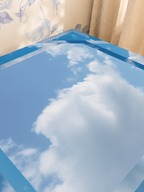 Above the Clouds mahjong mat — Sunlit Close-up