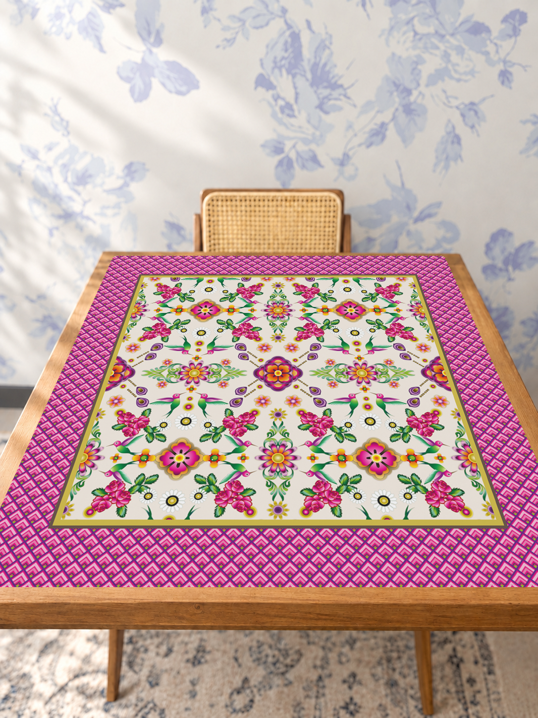Ala Fucsia mahjong mat — Studio Table Angle