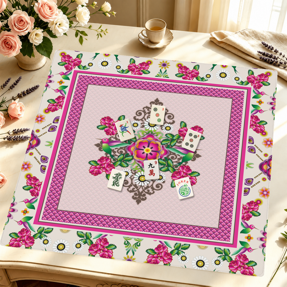 Ala Rosa mahjong mat — Styled Tile Table