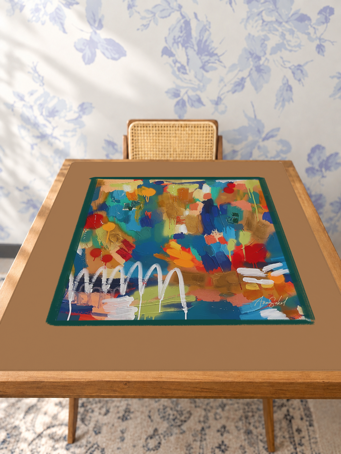 All in Good Fun mahjong mat — Studio Table Angle