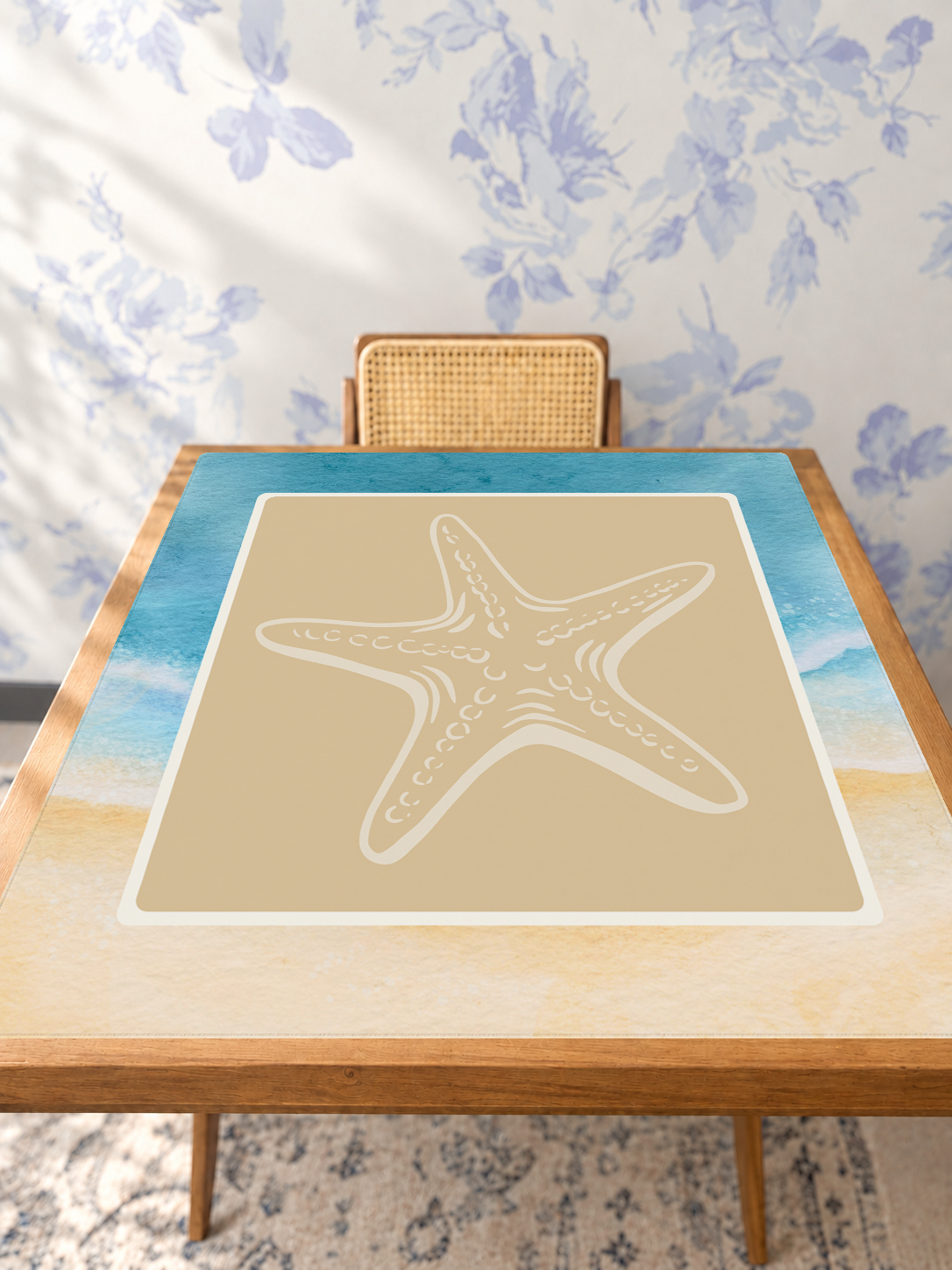 All Starfish Cast mahjong mat — Studio Table Angle