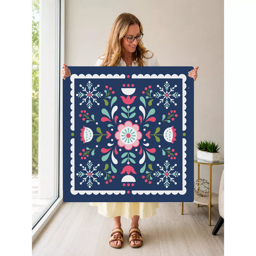 Alpine Blooms mahjong mat — Held Mat Portrait