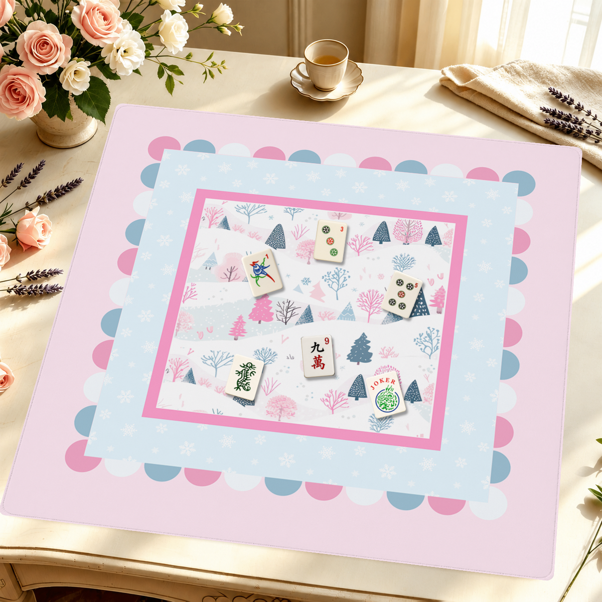 Alpine Dream mahjong mat — Styled Tile Table