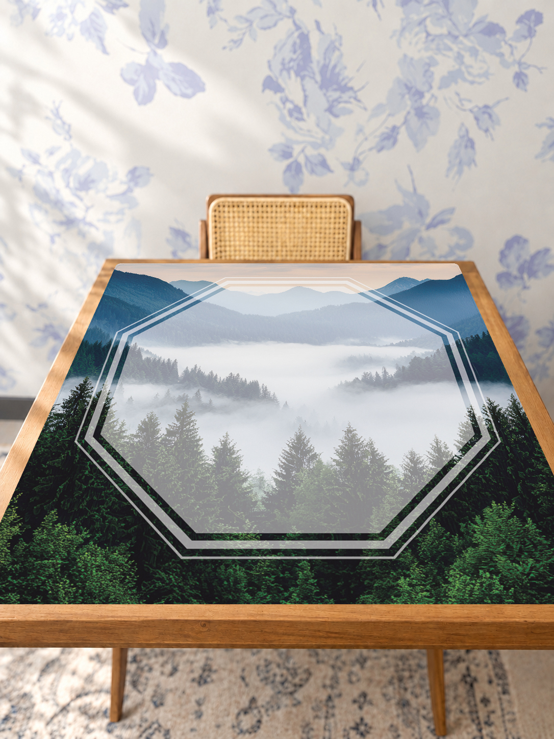 Alpine Summer mahjong mat — Studio Table Angle