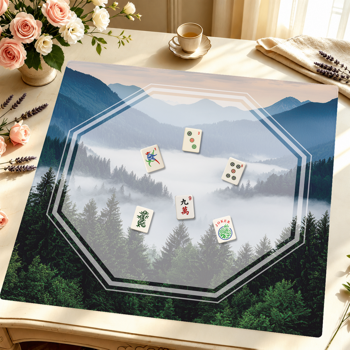 Alpine Summer mahjong mat — Styled Tile Table