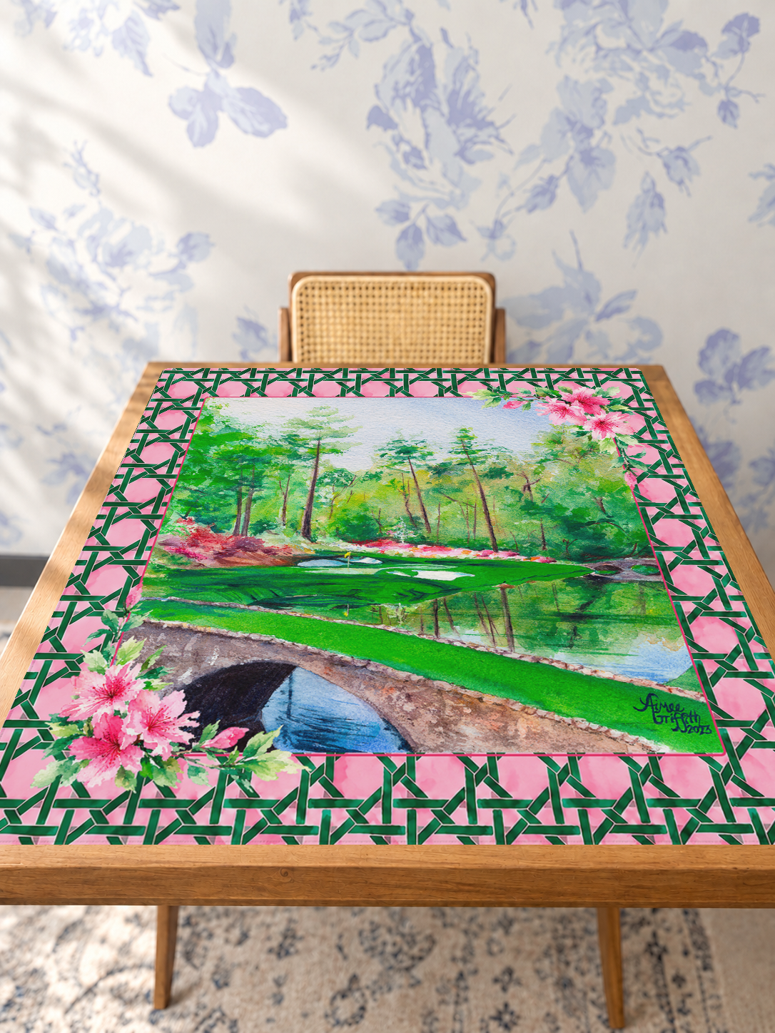 Amen Corner mahjong mat — Studio Table Angle
