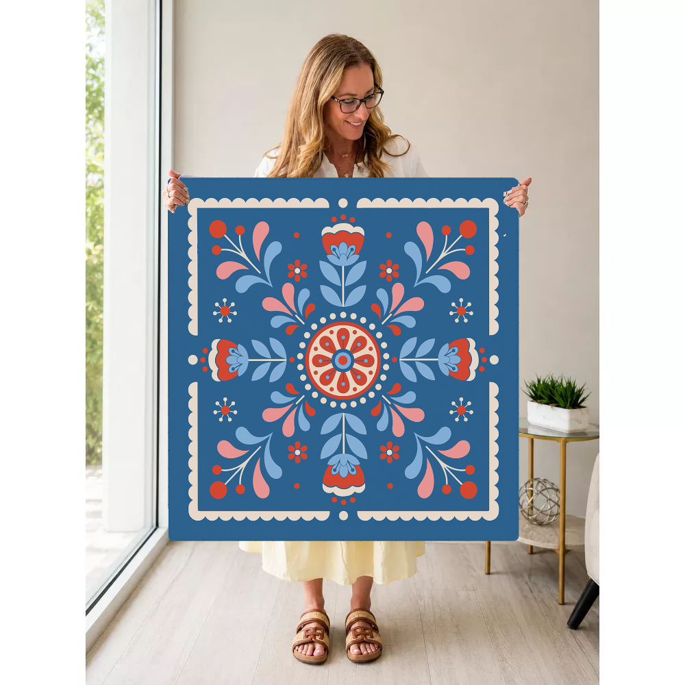 Americana Blossoms mahjong mat — Held Mat Portrait