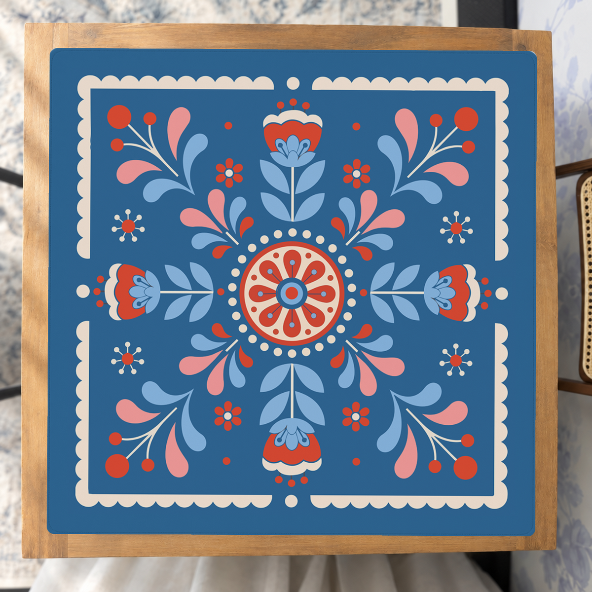 Americana Blossoms mahjong mat — Studio Overhead