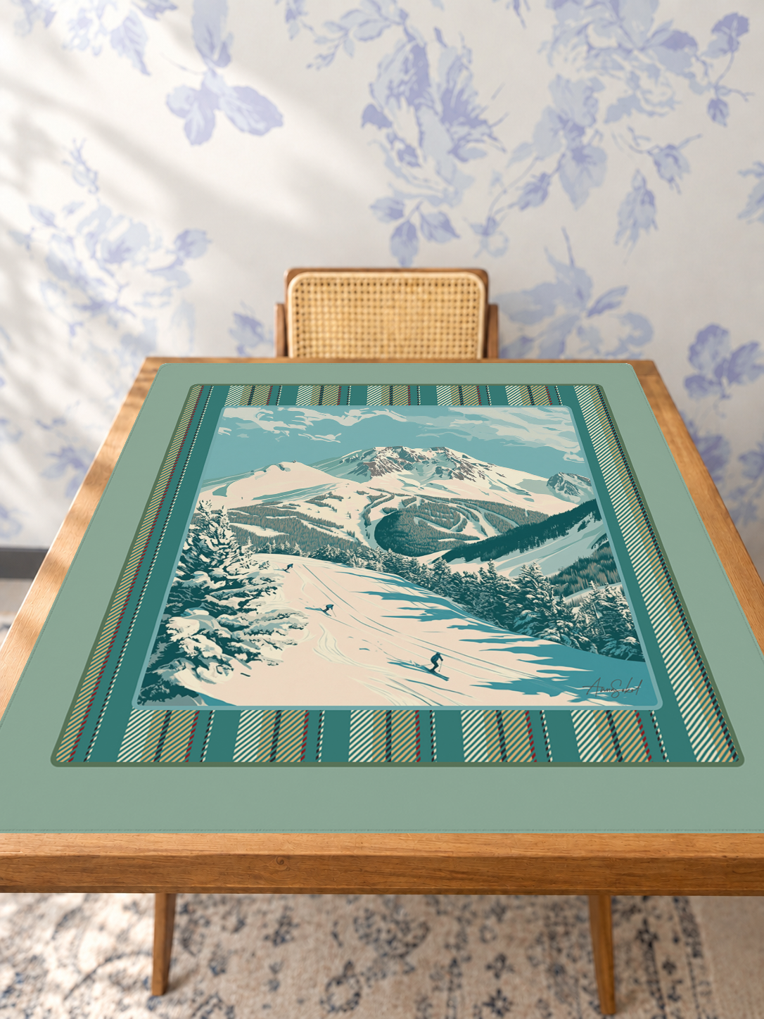 Après Society mahjong mat — Studio Table Angle