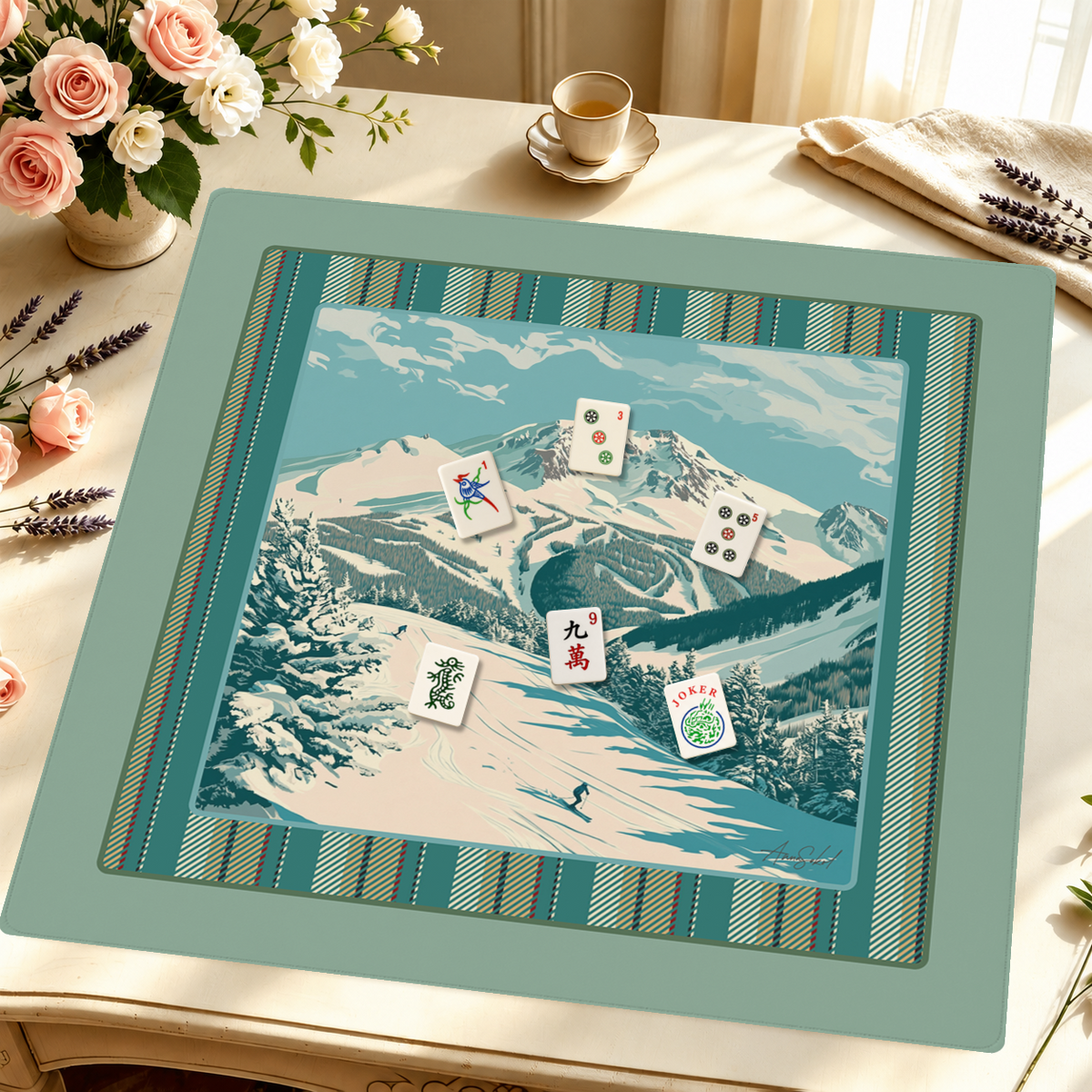 Après Society mahjong mat — Styled Tile Table