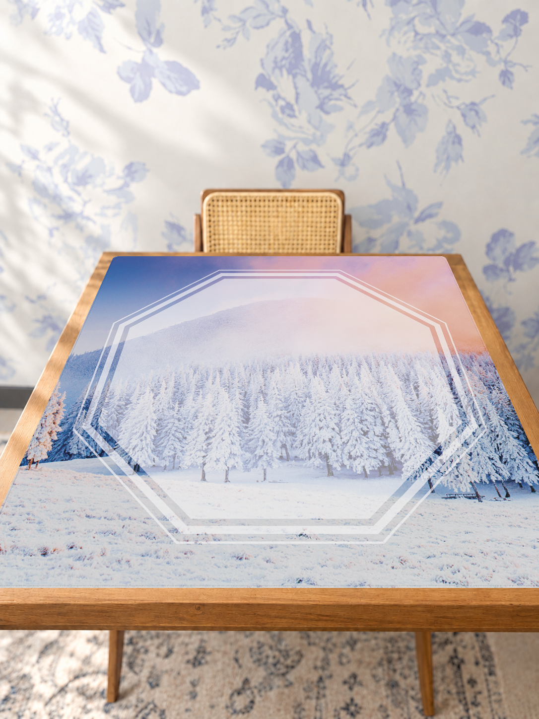 Arctic Alpenglow mahjong mat — Studio Table Angle