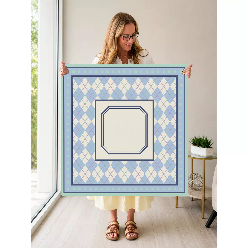 Argyle My Love mahjong mat — Held Mat Portrait