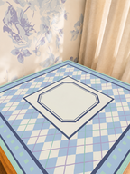 Argyle My Love mahjong mat — Sunlit Detail