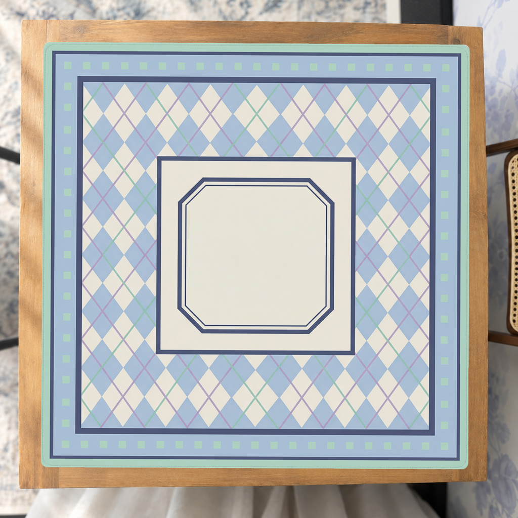 Argyle My Love mahjong mat — Studio Overhead