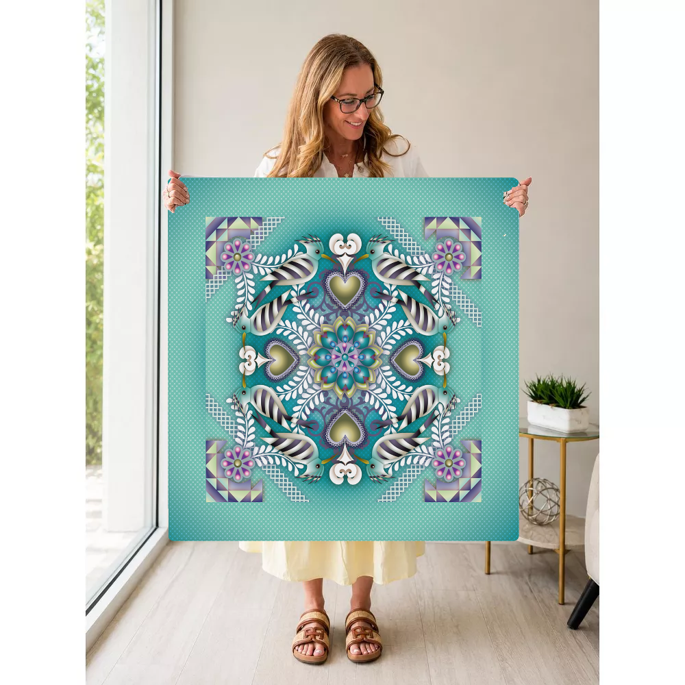 Aves del Alma mahjong mat — Held Mat Portrait