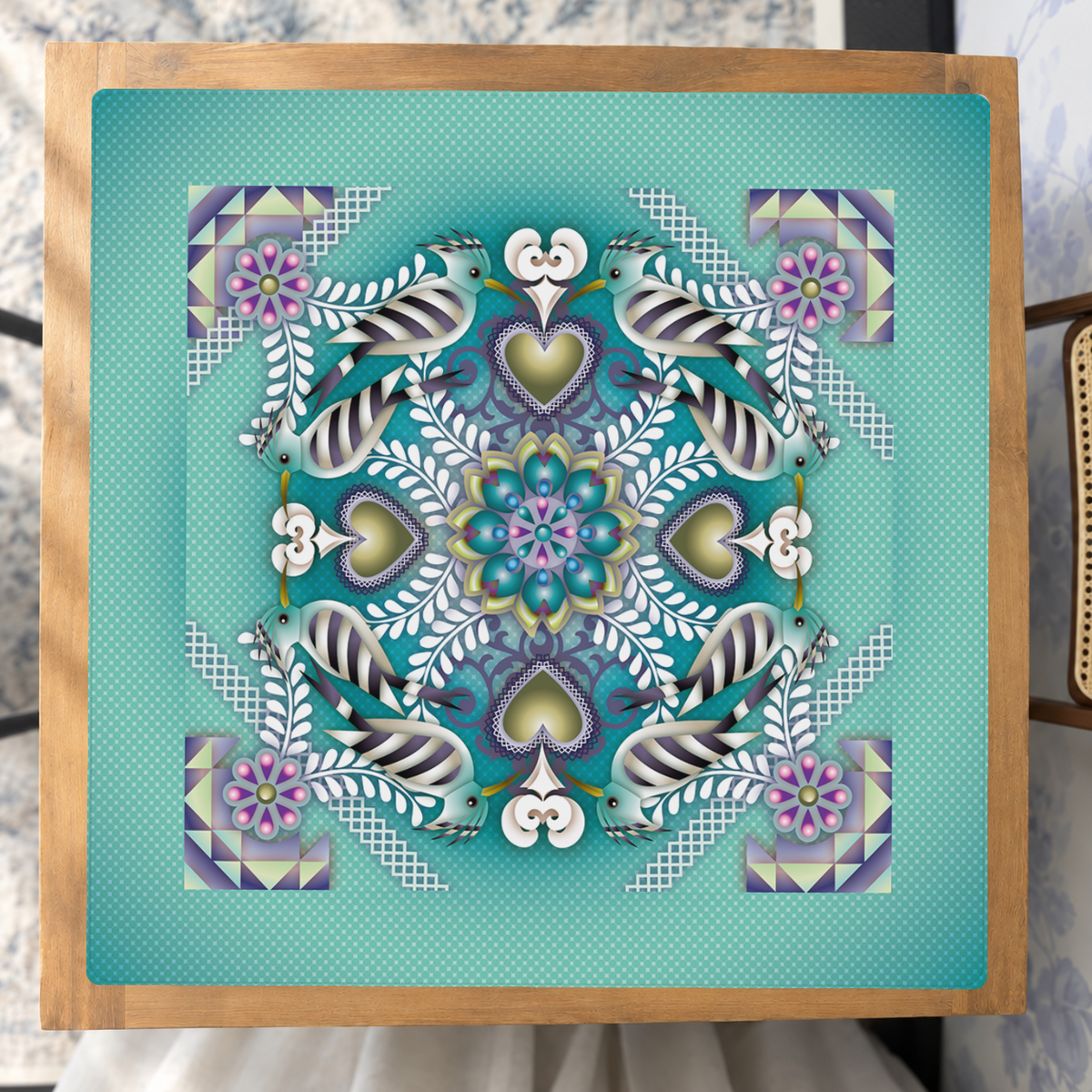 Aves del Alma mahjong mat — Studio Overhead