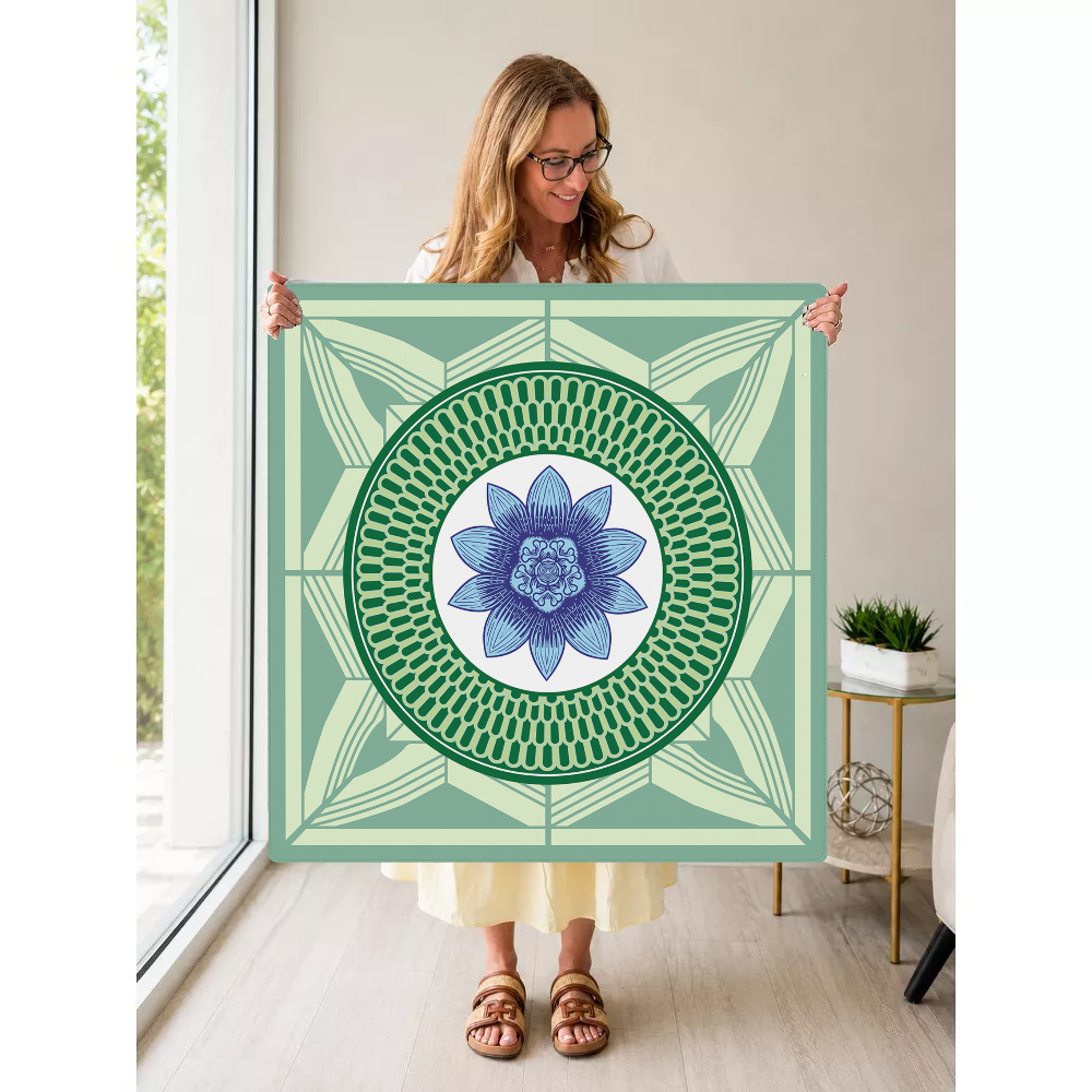 Azul Vivo mahjong mat — Held Mat Portrait