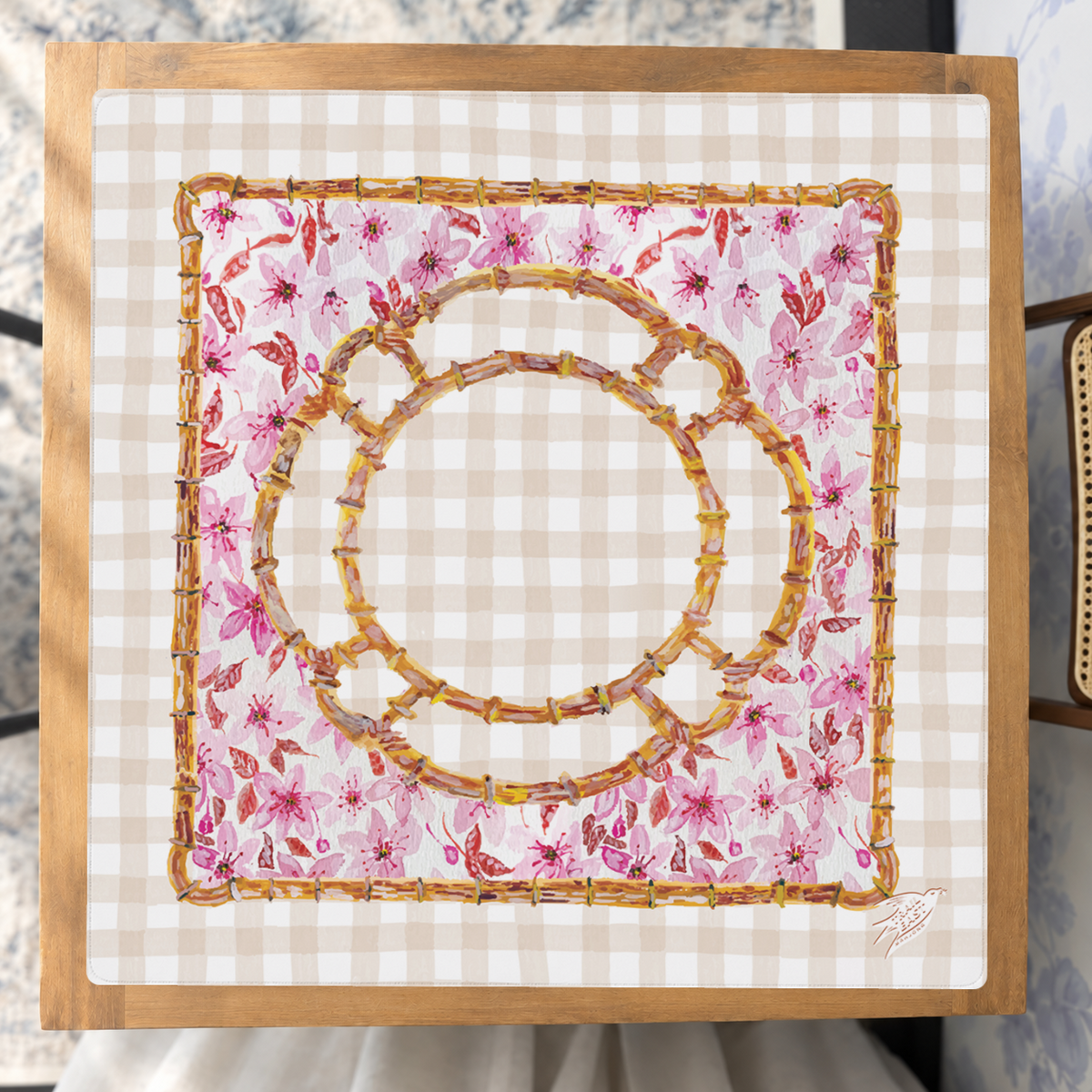Bamboo Blossoms mahjong mat — Studio Overhead