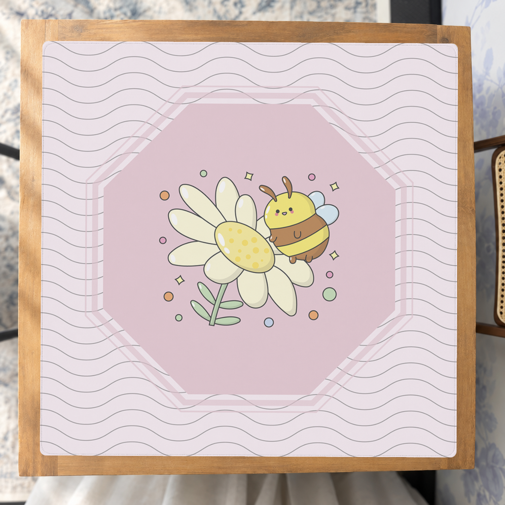 Bee Sweet | Pink mahjong mat — Studio Overhead