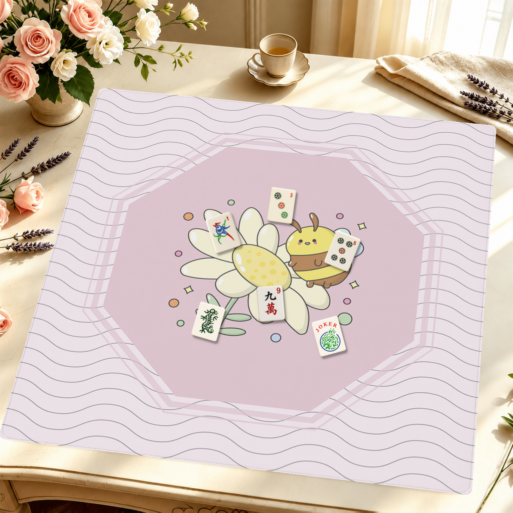 Bee Sweet | Pink mahjong mat — Styled Tile Table