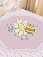 Bee Sweet | Pink mahjong mat — Sunlit Close-up