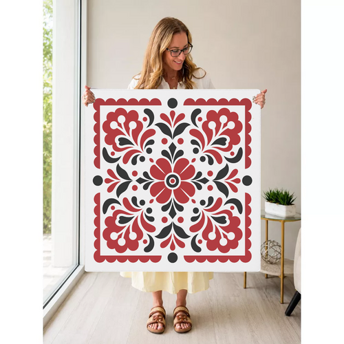 Between the Blooms mahjong mat — Held Mat Portrait