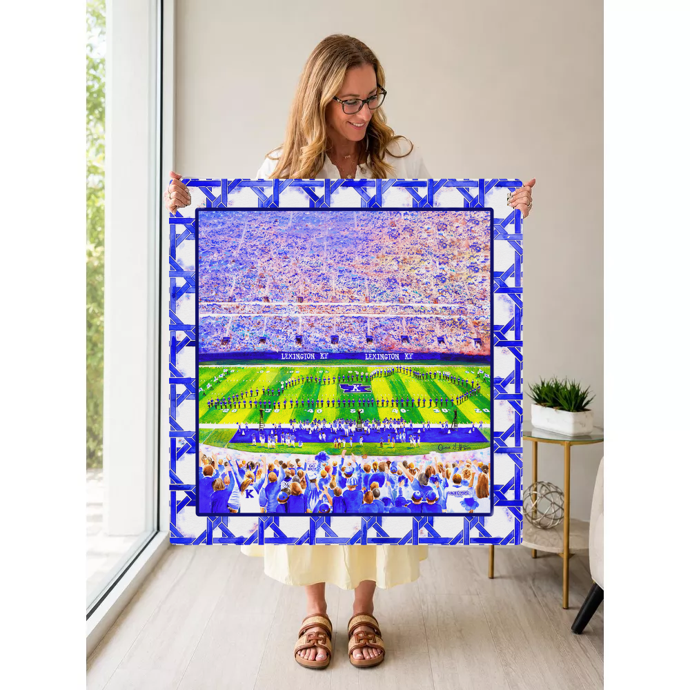 Big Blue Bleachers mahjong mat — Held Mat Portrait