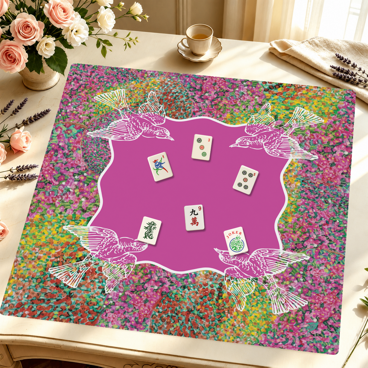 Birds In Flight mahjong mat — Styled Tile Table