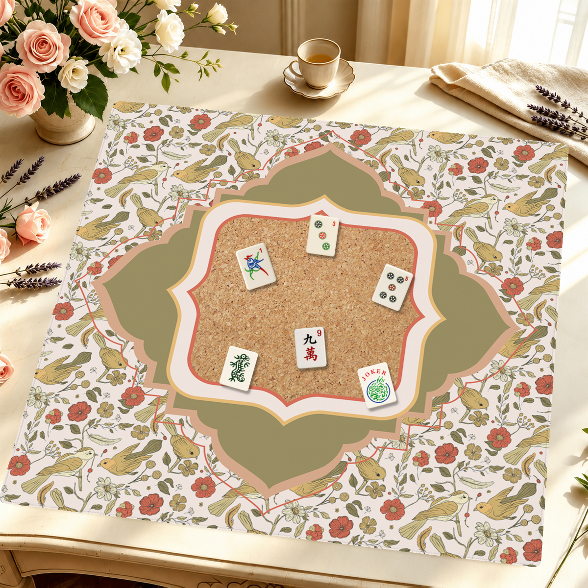 Birdsong mahjong mat — Styled Tile Table