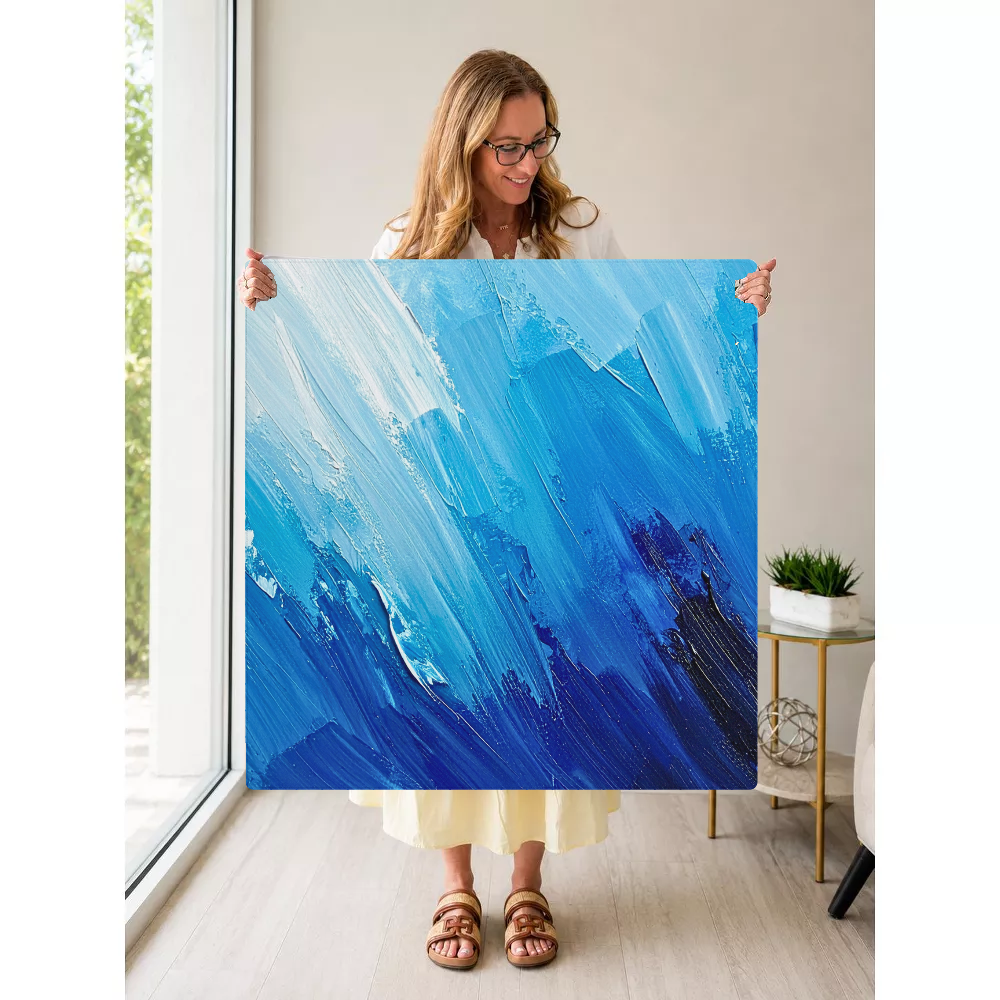 Blank Canvas Blue mahjong mat — Held Mat Portrait