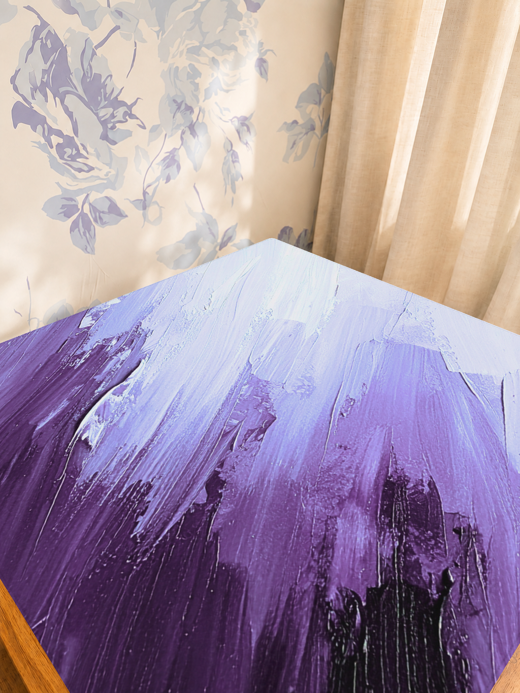 Blank Canvas Purple mahjong mat — Sunlit Detail