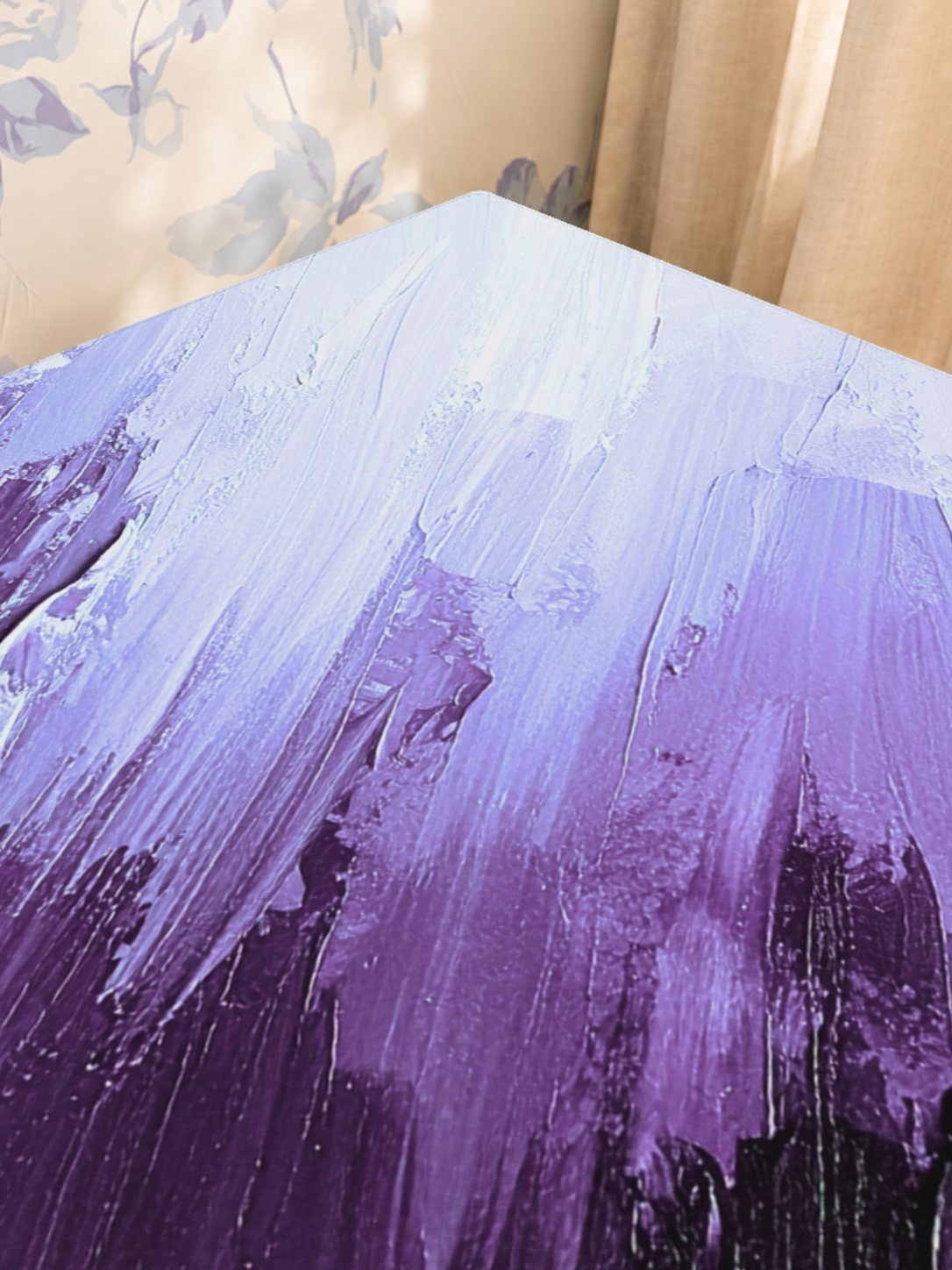 Blank Canvas Purple mahjong mat — Sunlit Close-up