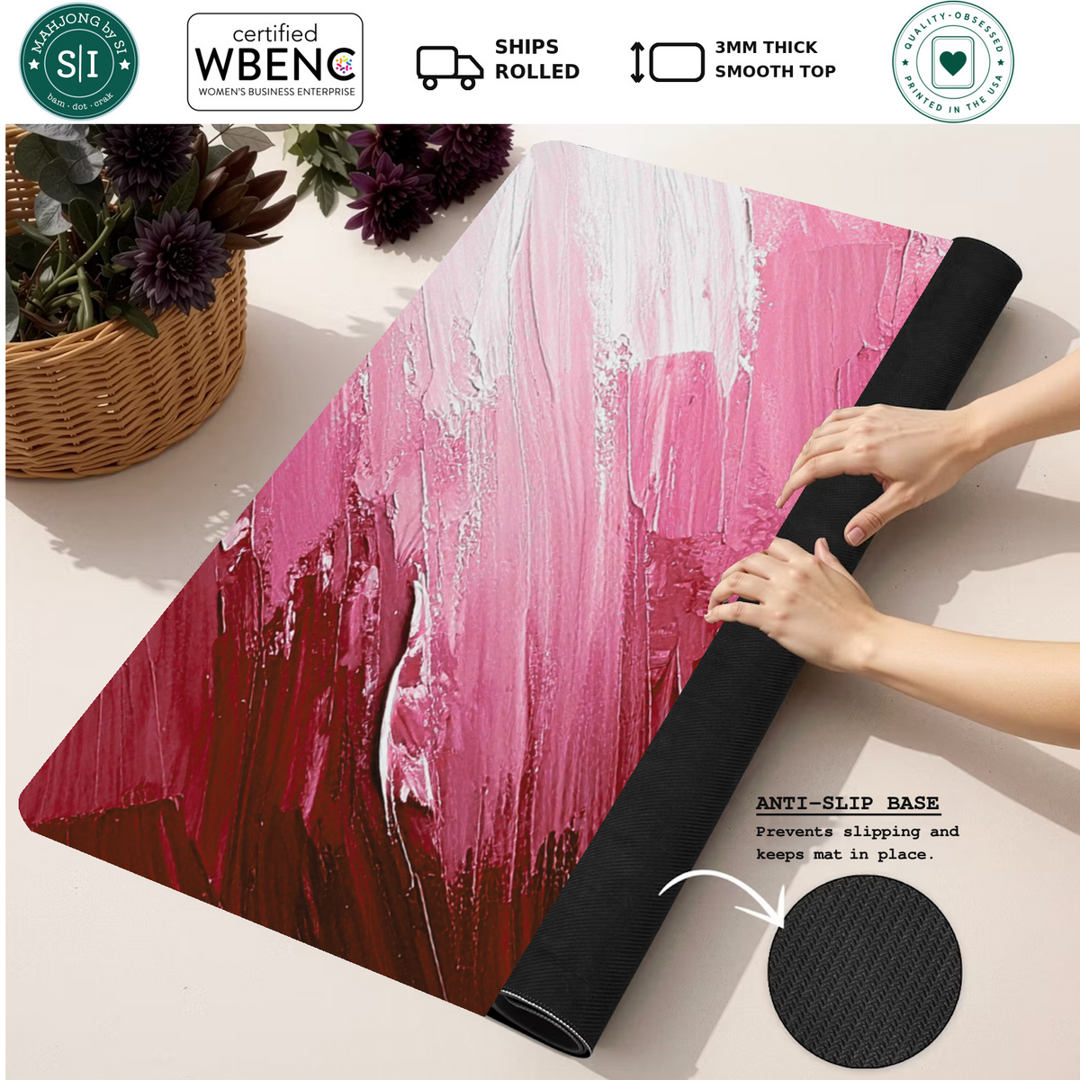 Blank Canvas Red mahjong mat — Rolled Mat Feature Image