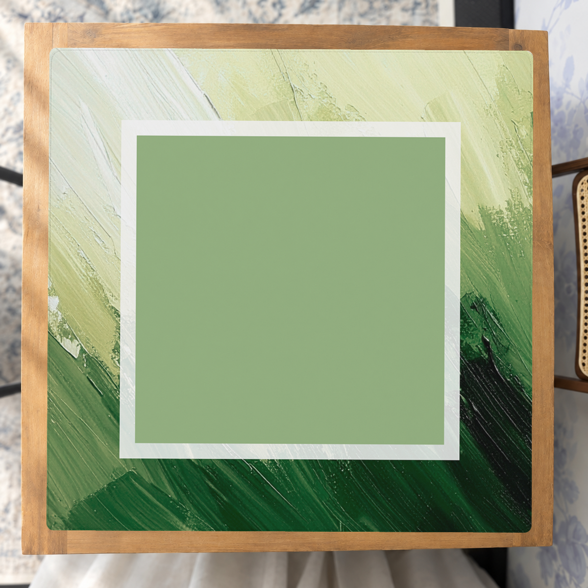 Blank Canvas  | Green Square mahjong mat — Studio Overhead